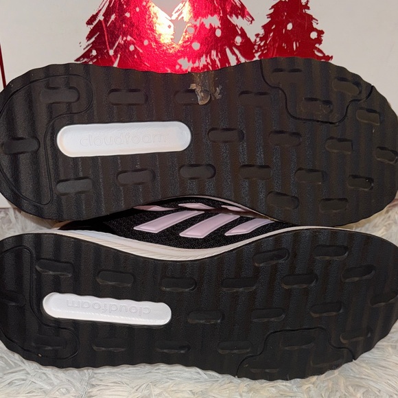 Adidas Women's Black Sneakers with Pink Stripes - Picture 4 of 6